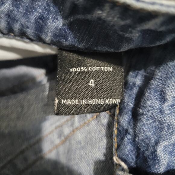 Vintage London Jean Short Blue Denim Longline Low Rise Y2K Cotton Bermuda Jort 4 - Picture 7 of 15